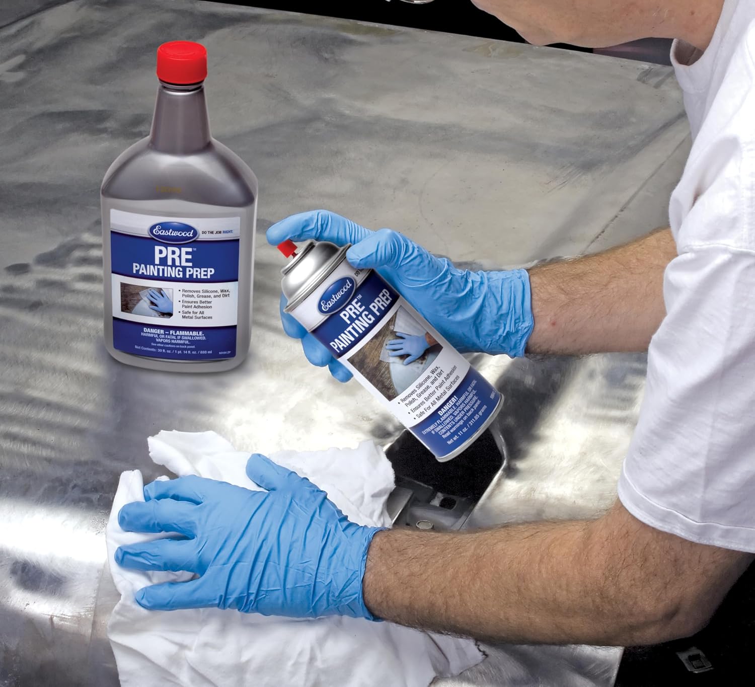 Eastwood Silicone Surface Preparation Wax Polish Grease Dirt Remover | Automotive Painting Pre-Prep Spray Solution | Easy to Use Spray On Application