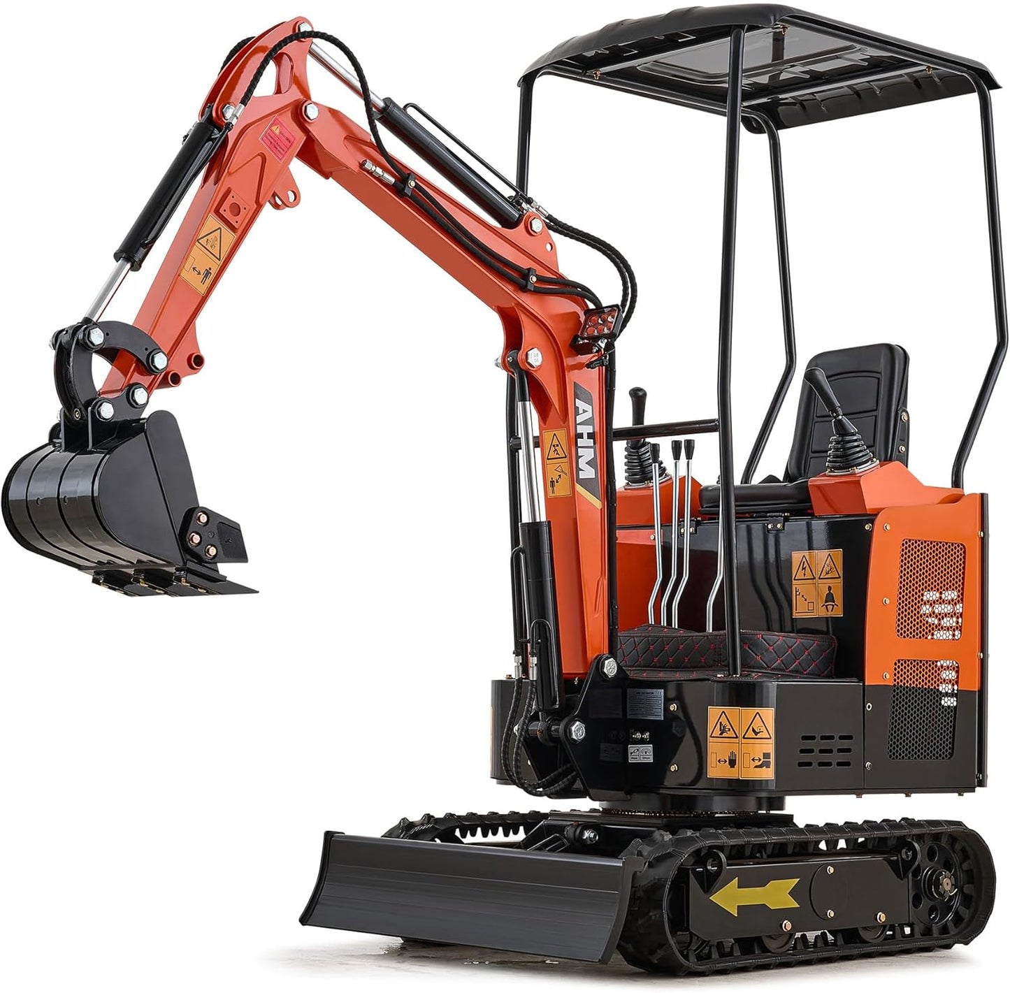 AHM 23 hp Mini Excavator, 2600 lbs Crawler Excavator with Gasoline EPA Engine & All-Terrain Tracks, Compact Trench Digger with Canopy & Adjustable Seat for Garden Farm Park Construction Site