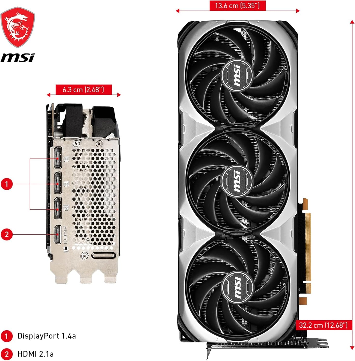 MSI GeForce RTX 4080 16GB Ventus 3X OC Gaming Graphics Card - 16GB GDDR6X, 2550 MHz, PCI Express Gen 4, 256-bit, 3X DP v 1.4a, HDMI 2.1a (Supports 4K & 8K HDR)