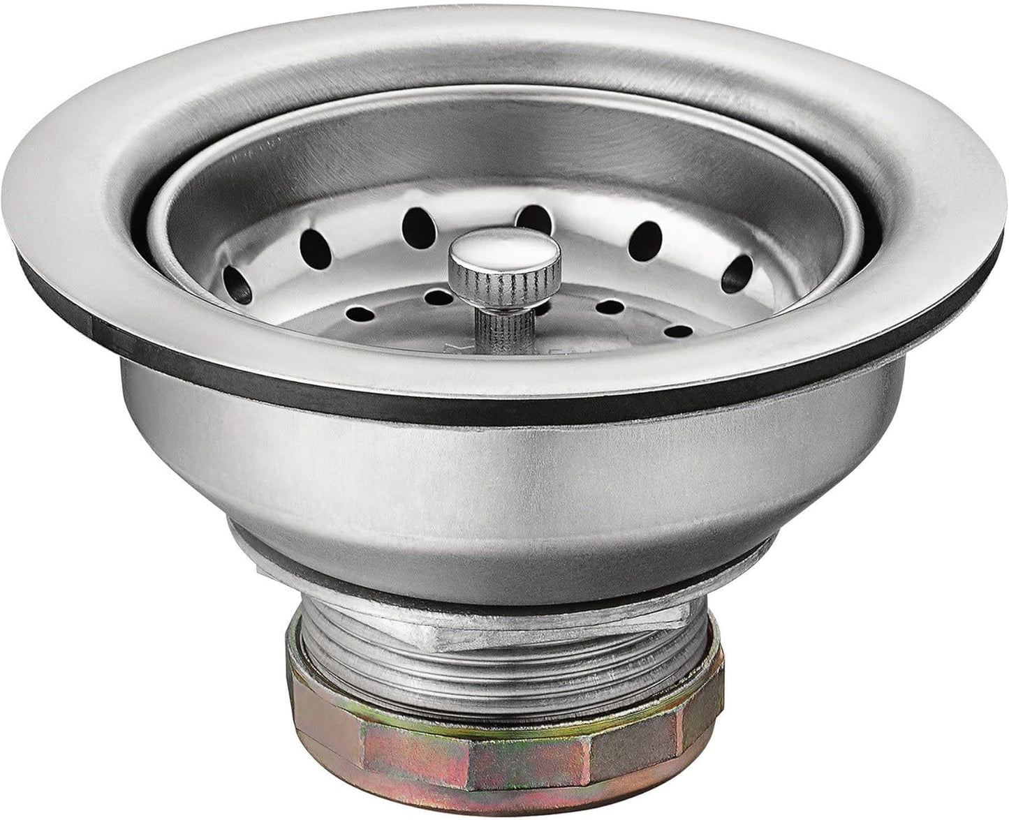 Moen Kitchen Sink Stainless Steel Basket Strainer with Drain Assembly, 3-1/2 Inch Sink Drain Stopper Plug, 22036