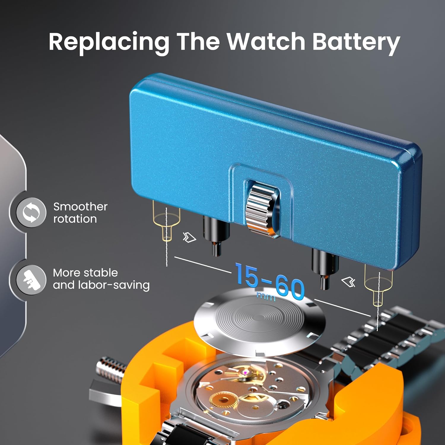 JOREST Watch Repair Kit for Battery Replacement & Link Removal, Resizing &Opener, Watch Repair and Cleaning Screwdriver Set, Wrench Back Remover, Spring Bar Tool