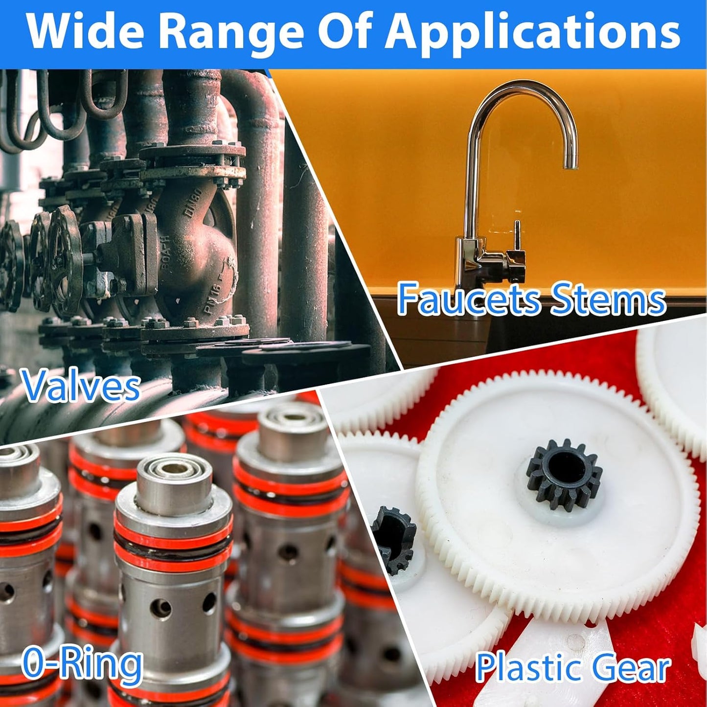 Silicone Lubricating Grease for Plumber Faucet Rubber Washers Valve O Ring 2-Pack 1 oz Tube with Brush