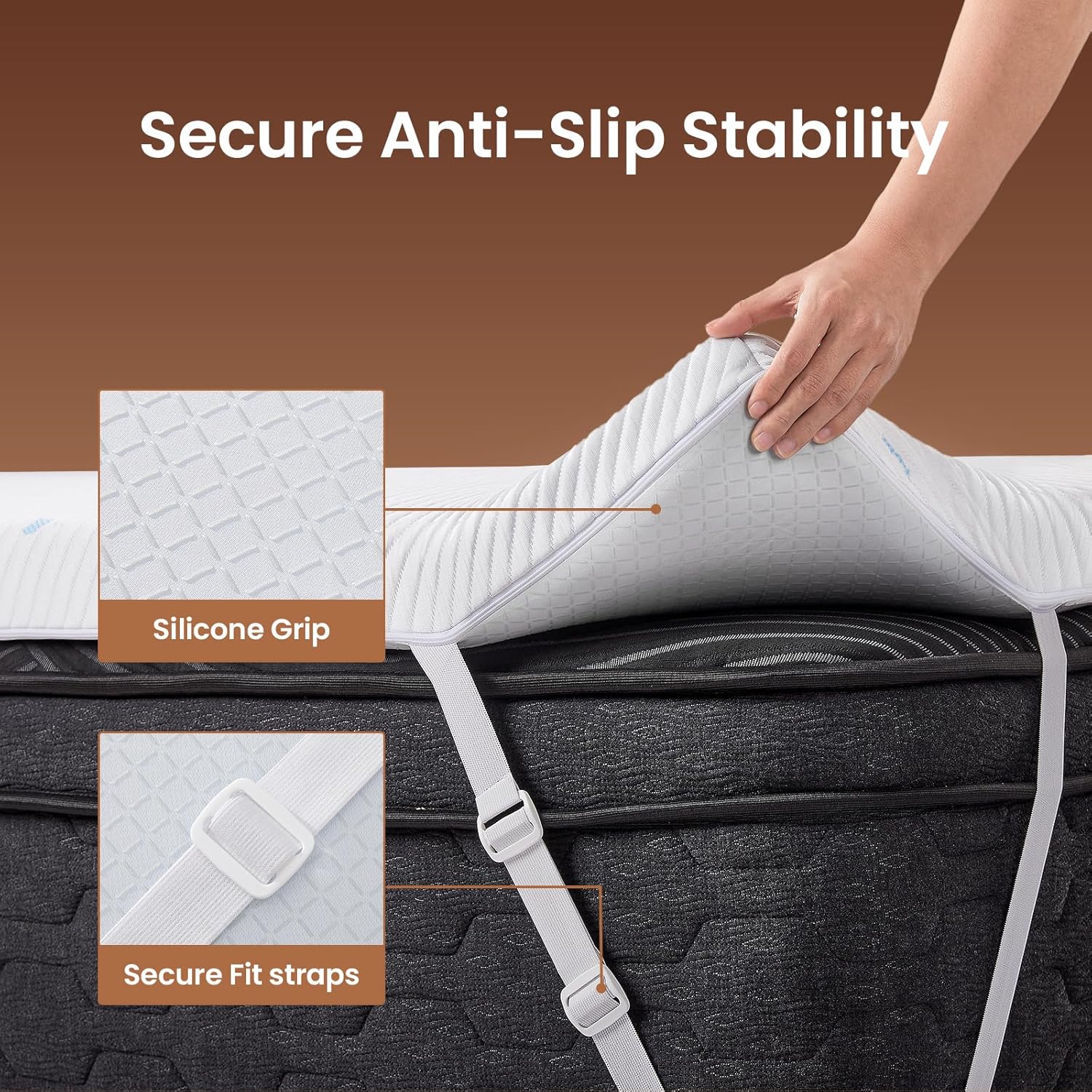 OhGeni 3 Inch King Memory Foam Mattress Topper, Cooling Bed Topper & Mattress Pad, Foldable Deep Pocket Cover, Fits 6–18", Pressure Relief Washable Comfort Layer for mattresses King Size