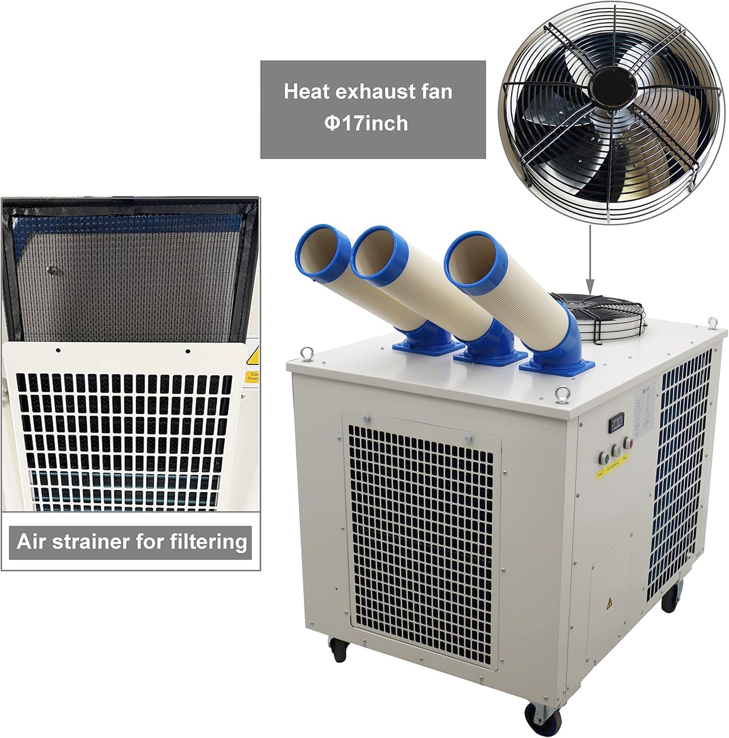 TECHTONGDA Industrial Spot Cooler Air Conditioner Commercial Mobile Outdoor Cooling Aircon 220V Column Outlet 1550m³/h Air Flow