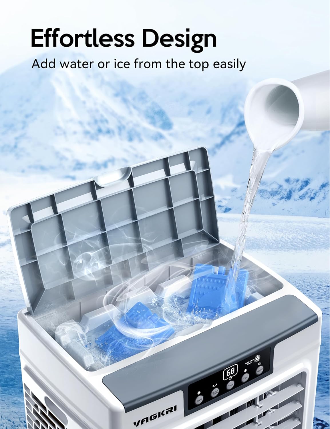 VAGKRI Swamp Cooler, 2100CFM Evaporative Air Cooler with 3 Modes & Wind Speeds, 120°Oscillation, 24H Timer, Portable Outdoor Air Conditioner with Auto Fill for Patio Garage Commercial Use, 8 Gallon