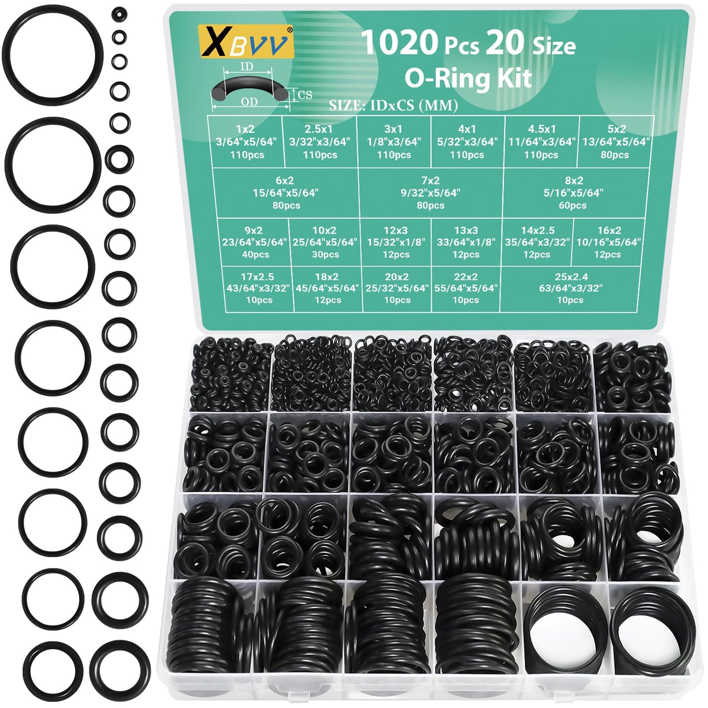 37 Size 1075 Pcs Faucet Washers & O-Rings Kit & Plumbing Gasket 3-in-1 Home Universal Rubber Washers Assortment Kit for Faucet Hose Spigot Plumbing Seal Repair with Pick Hook