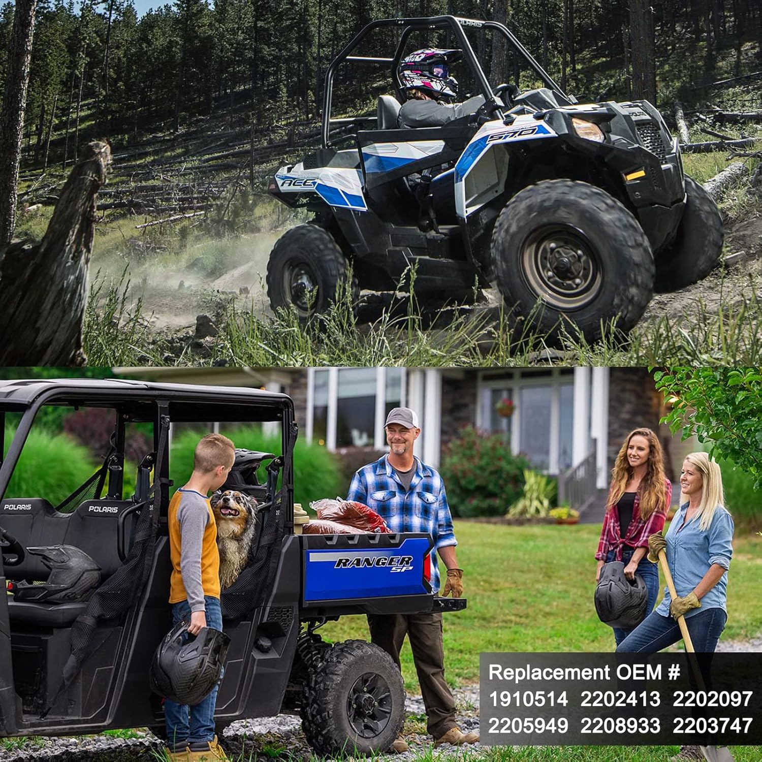 Brake Pads for Polaris Ranger 500 570 700 800 900 RZR 800 900 700XP 800XP 900XP EV Diesel Crew 570,Front and Rear Brake Pads for Polaris Ranger XP 900 2013-2019