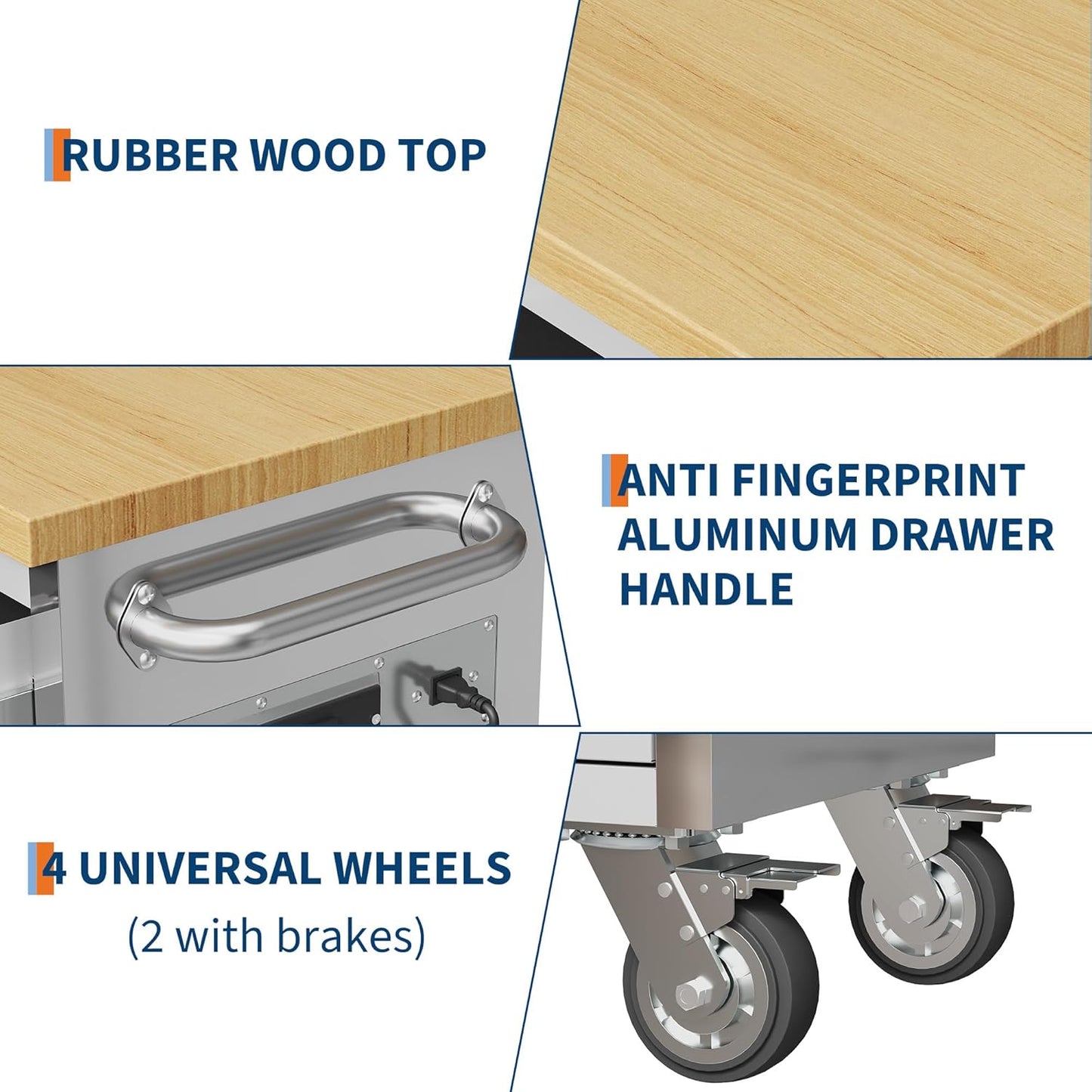 61 in Tool Chest, Tool Box Mobile 9 Drawers Storage Rolling Cabinet with Wheels Lock Key Locking System Drawer Liners for Garage Warehouse Repair Shop