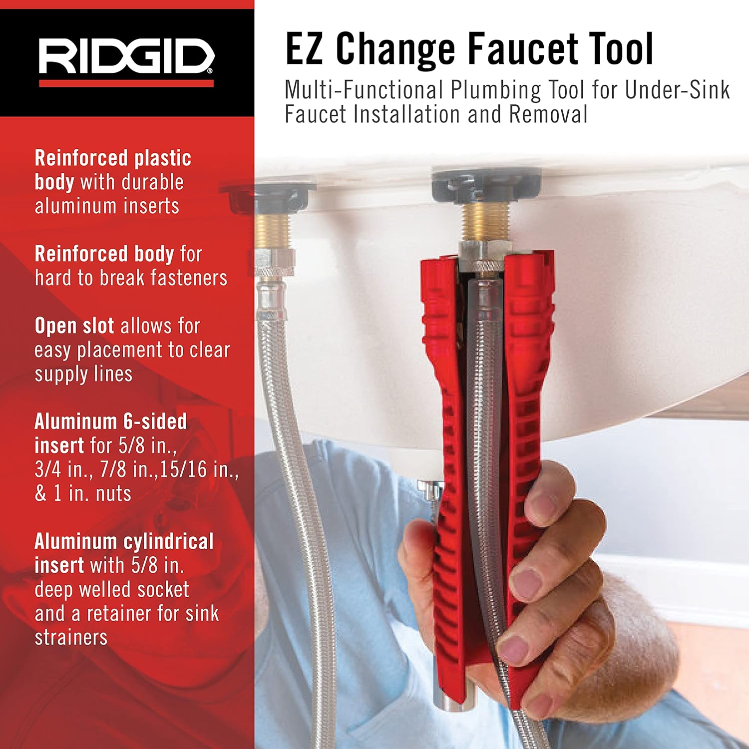 RIDGID 57003 EZ Change Plumbing Wrench Faucet Installation and Removal Tool