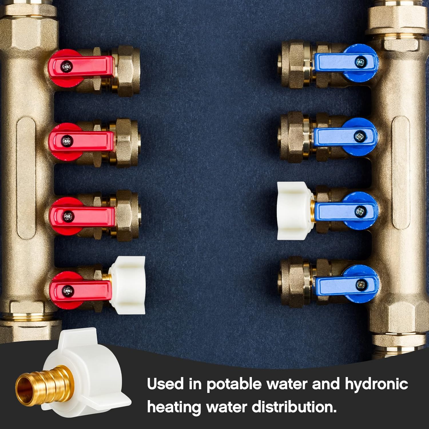 Fabbay 4 Pack Pex Fittings 1/2 Inch Female Threaded Adapter 1/2 Npt Female Threaded Swivel Elbow Brass Crimp Fittings Pex Sink Faucet Connector for Rv plumbing Water Line Tubes (1/2" Swivel Adapter)