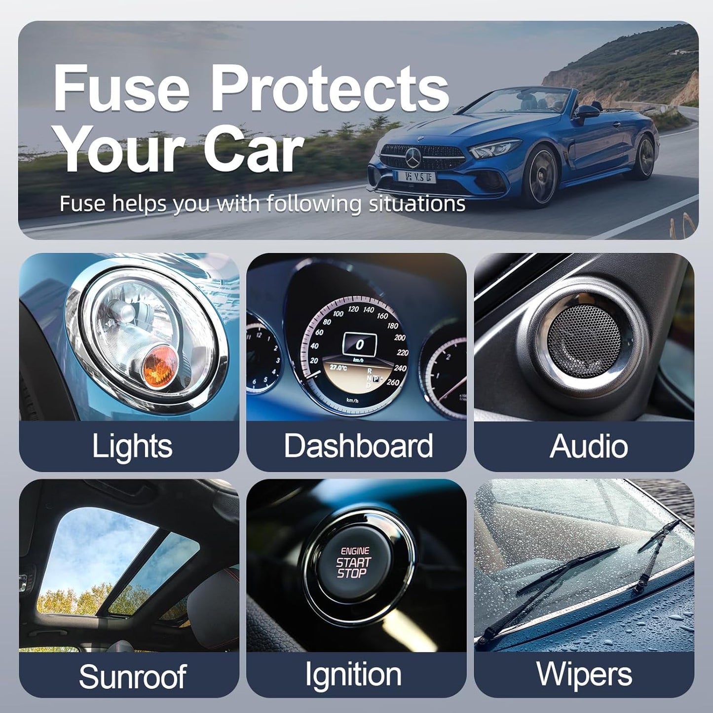 60 Mini fuses + 60 Micro Fuse (2 Ampere 3A 5A 7.5A 10A 15A 20A 25A 30A 35A 40A)