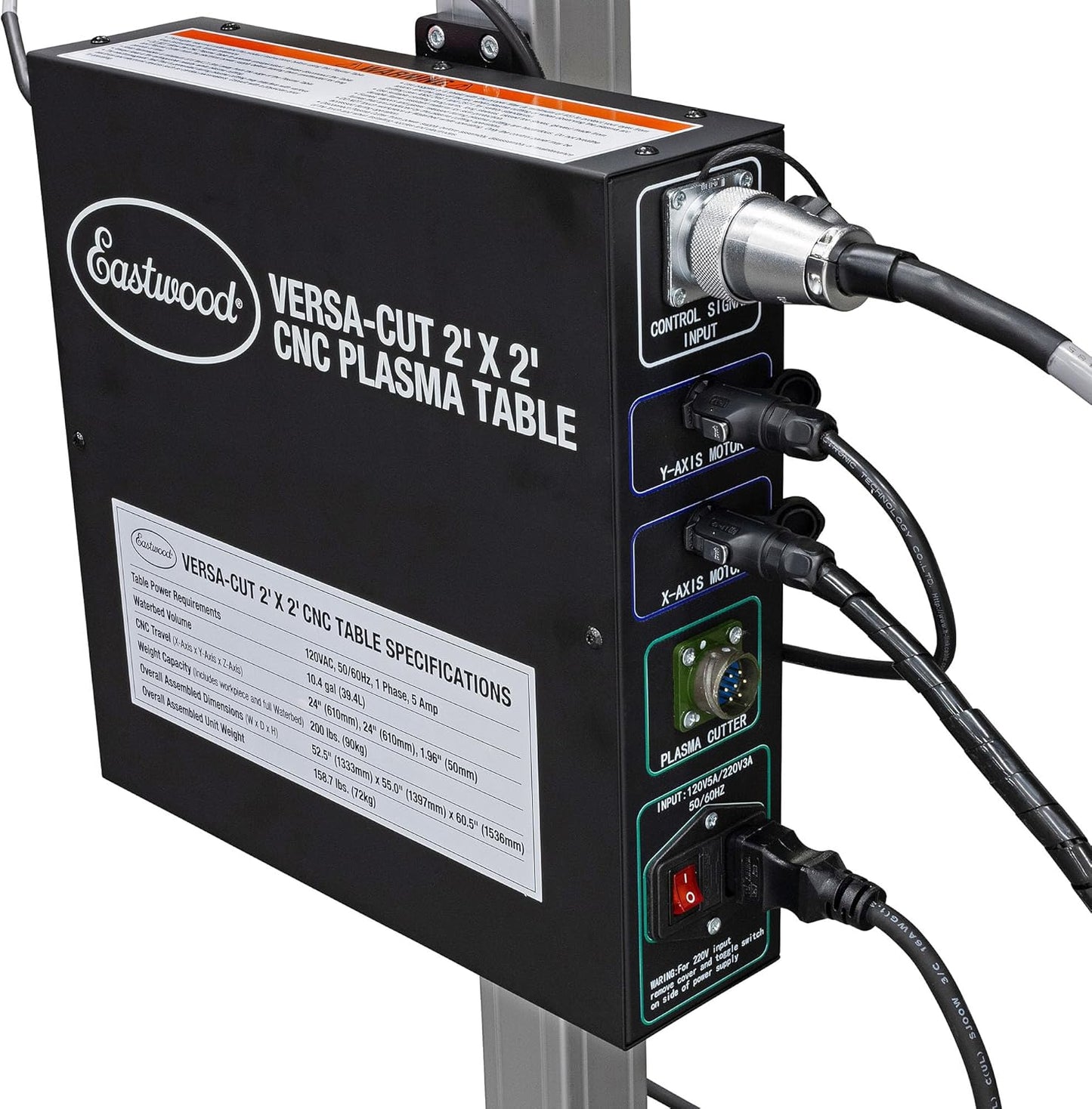 Eastwood Versa-Cut 2'X2' CNC Plasma Table for Plasma Cutter Machine and Metal Cutting Torch Machines | Intuitive LCD Touch Screen Display with CNC Controller & USB Port | 10 Gal Waterbed Capacity