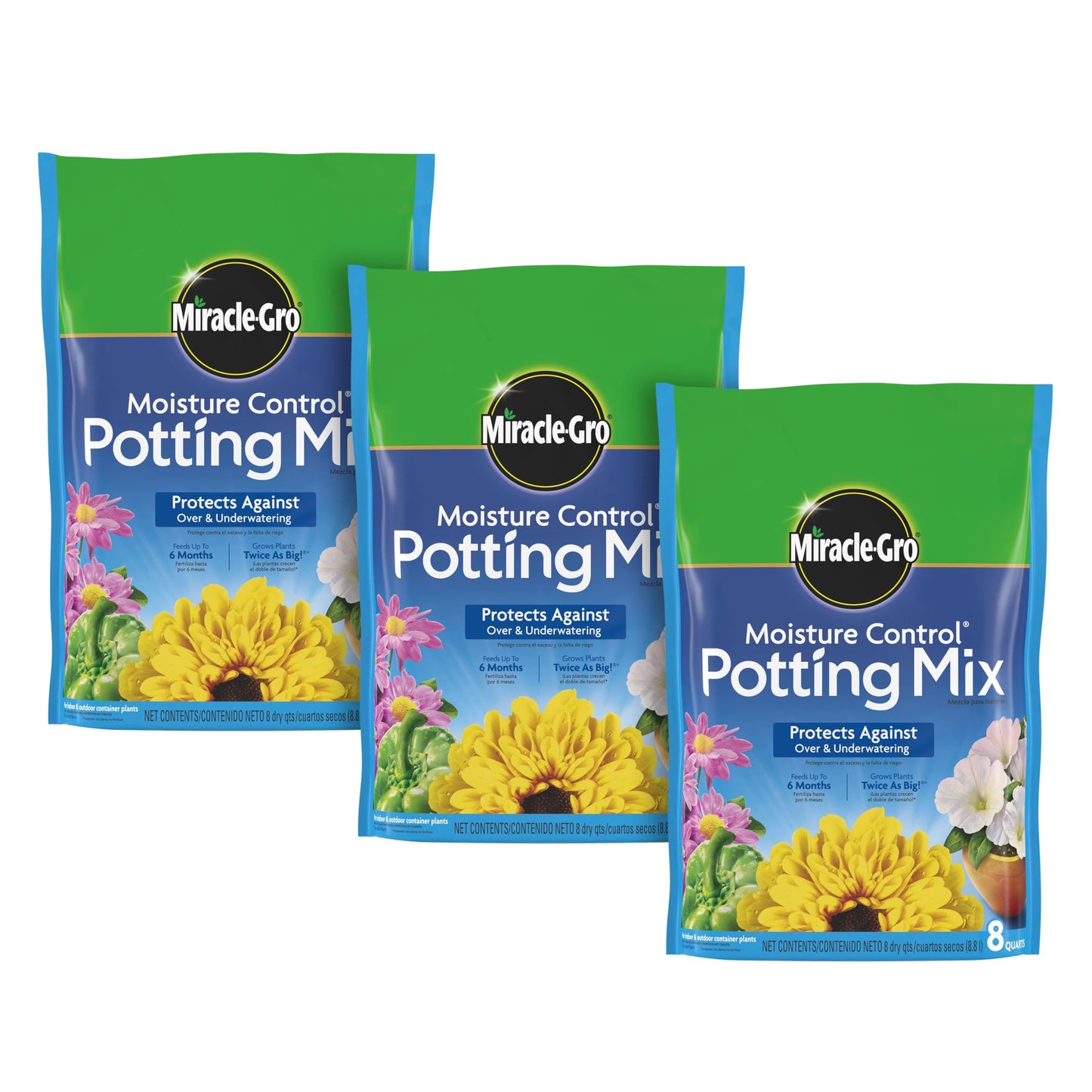 Miracle-Gro Moisture Control Potting Mix Bulk Pallet, for Container Plants, Protects Against Over- and Under-Watering, 1 cu. ft. Bags, Pallet of 80