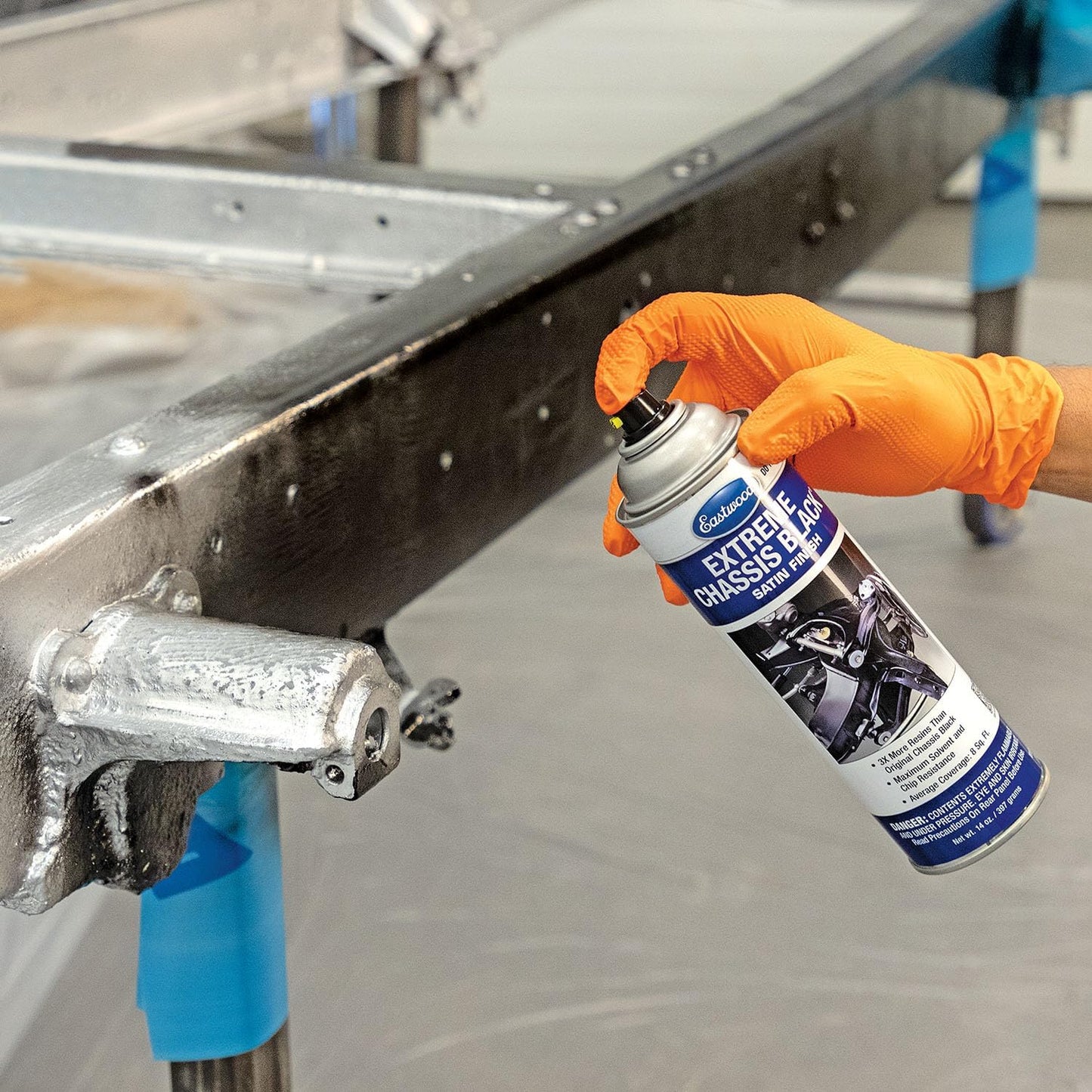 Eastwood Extreme Chassis Black Satin Aerosol Spray Paint | Car and Truck Chassis Frame Paint | Black 14oz Aerosol | 2 Pack