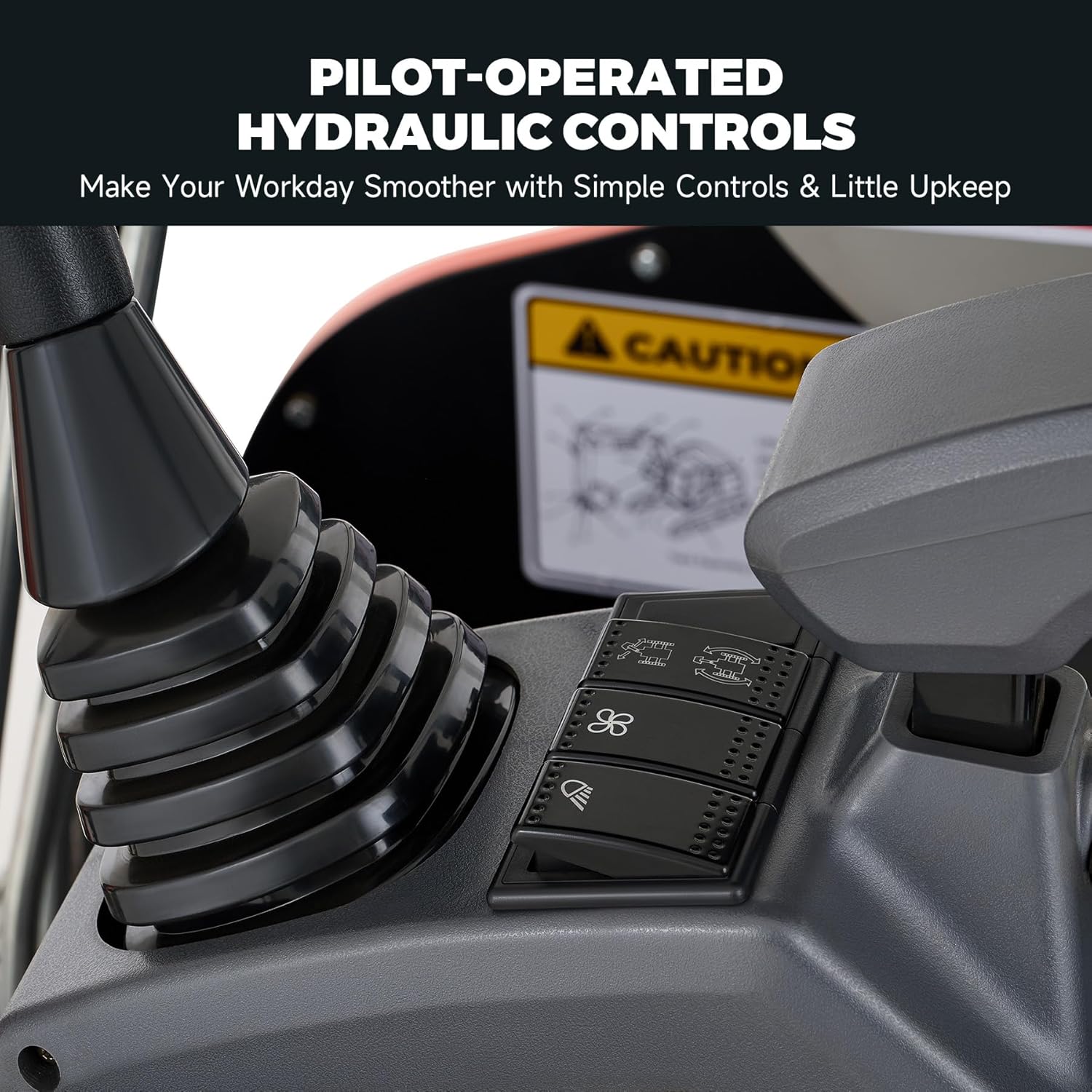 AHM 1.6 Ton Mini Excavator with Side Swing & Hydraulic Thumb Clip, Crawler Excavator with 23 hp EPA Engine & Pilot Control, Compact Trench Digger with Enclosed Cab for Garden Farm Construction