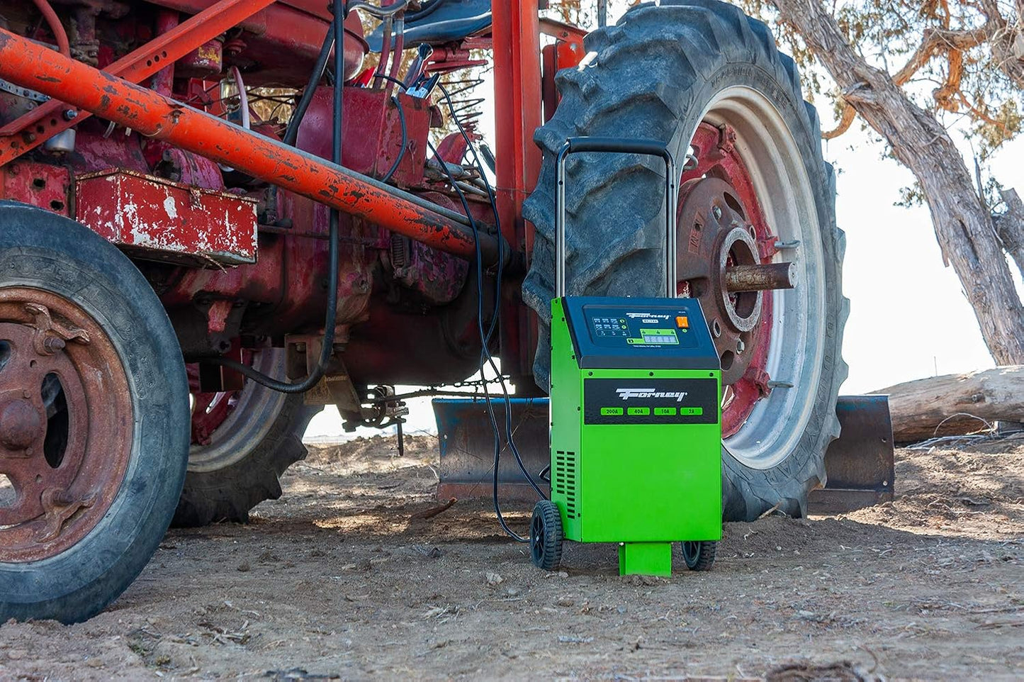 Forney 52755 Battery Charger, 6V 2A/10A, 12V 2A/10A/40A/200A Engine Starter, 13 x 13.75 x 21.75 inches