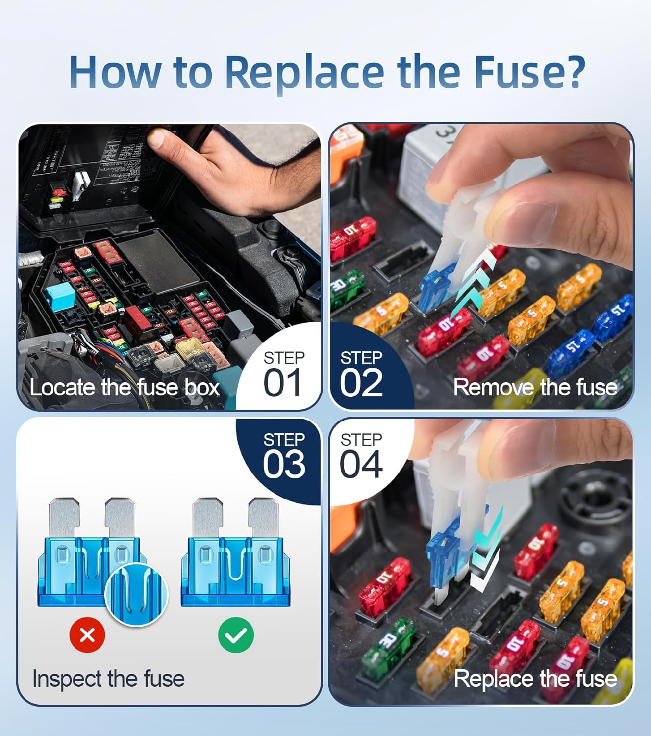 JOREST 360Pcs Car Fuse Assortment Kit, 160 Mini Blade Fuses Automotive + 90 Standard Auto Fuses + 50 Micro Fuse + 60 Micro2 – for RV/Truck/Motorcycle(2A 3A 5A 7.5A 10A 15A 20A 25A 30A 35A 40A)