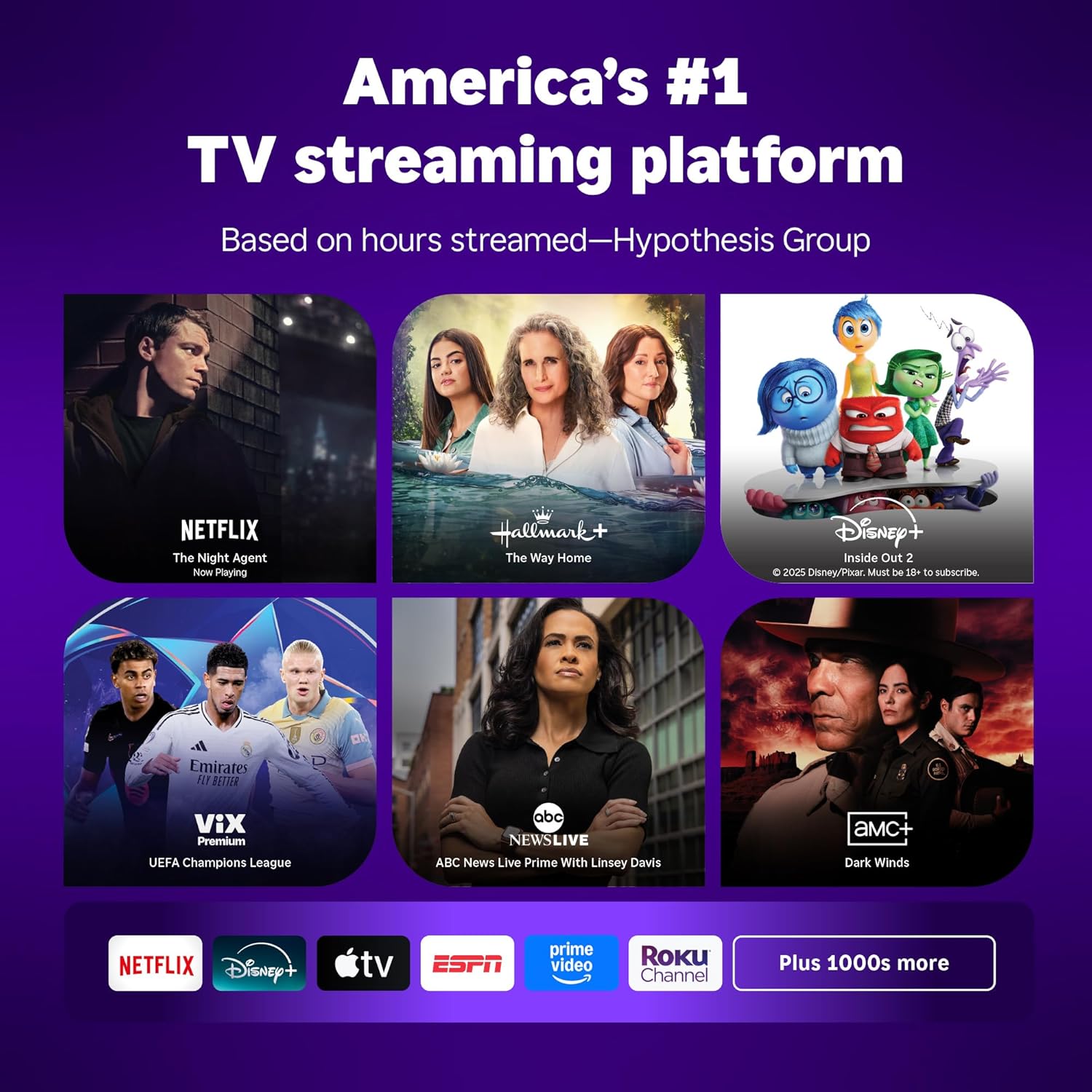 Roku Smart TV 2025 – 50-Inch Select Series, 4K HDR TV – RokuTV with Enhanced Voice Remote – Flat Screen LED Television with Wi-Fi for Streaming Live Local News, Sports, Family Entertainment