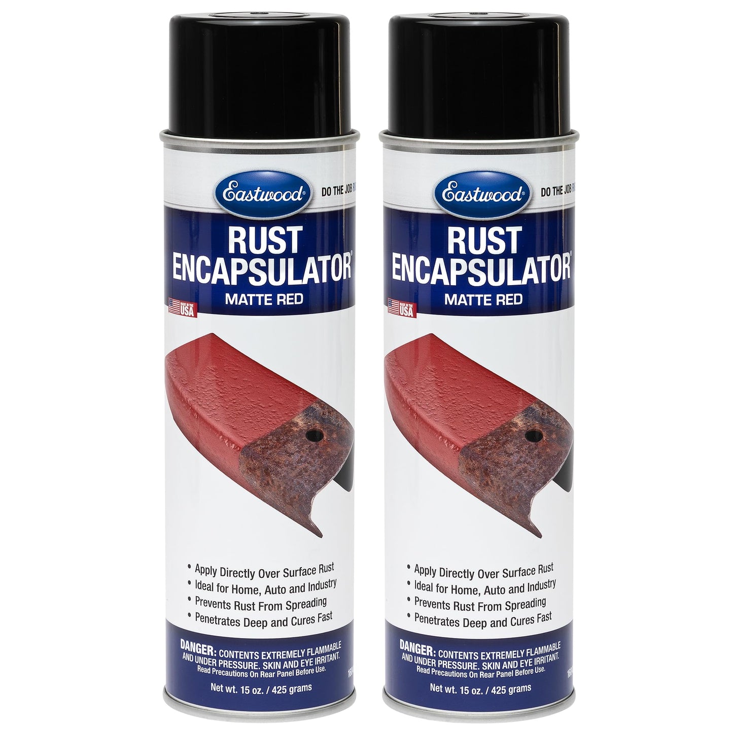 Eastwood Rust Encapsulator Aerosol | Quick Drying with UV Resistance and Heat Resistance up to 400 Degrees Fahrenheit | 15 Oz, Black | 2 Pack