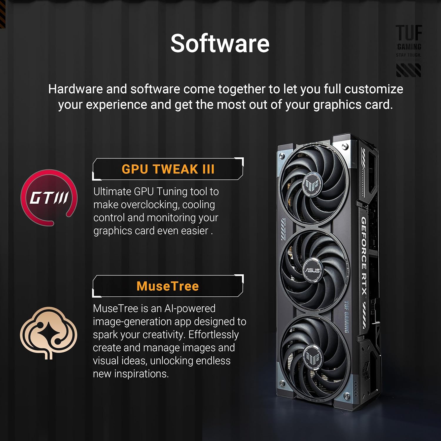 ASUS TUF Gaming GeForce RTX ™ 5070 12GB GDDR7 OC Edition Gaming Graphics Card (PCIe® 5.0, HDMI®/DP 2.1, 3.125-slot, Military-Grade Components, Protective PCB Coating, axial-tech Fans)