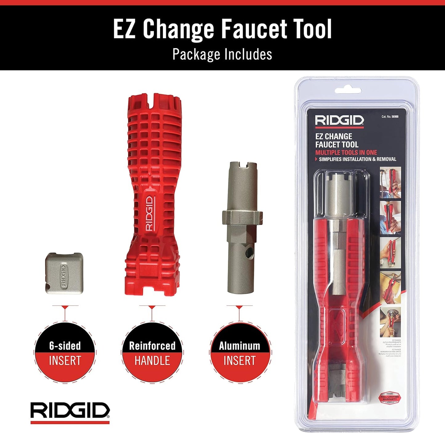 RIDGID 57003 EZ Change Plumbing Wrench Faucet Installation and Removal Tool