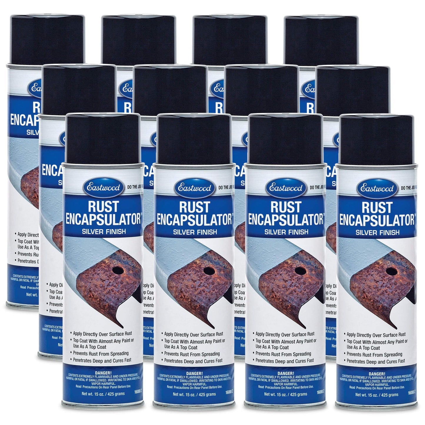 Eastwood Rust Encapsulator Aerosol | Quick Drying with UV Resistance and Heat Resistance up to 400 Degrees Fahrenheit | 15 Oz, Black | 2 Pack