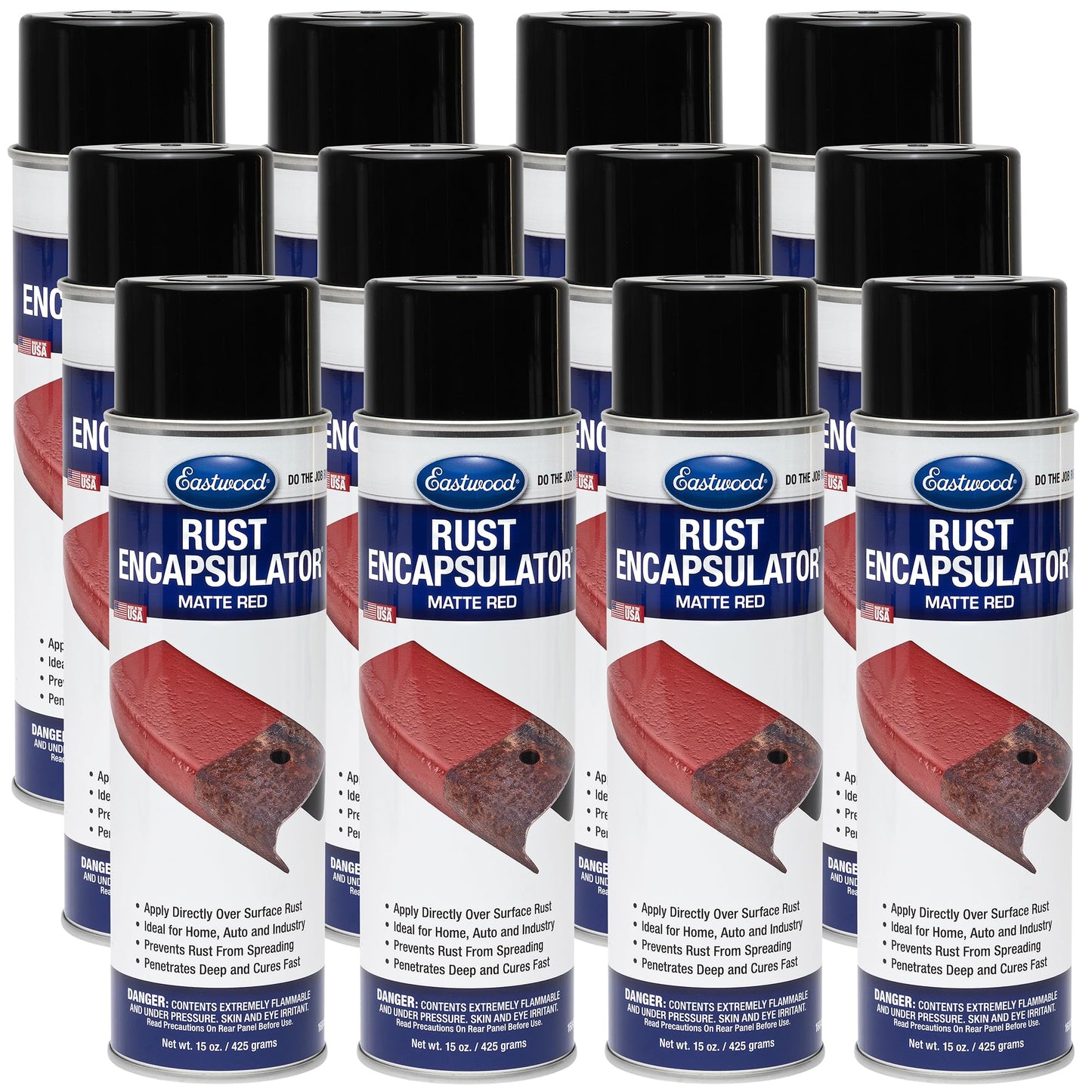 Eastwood Rust Encapsulator Aerosol | Quick Drying with UV Resistance and Heat Resistance up to 400 Degrees Fahrenheit | 15 Oz, Black | 2 Pack