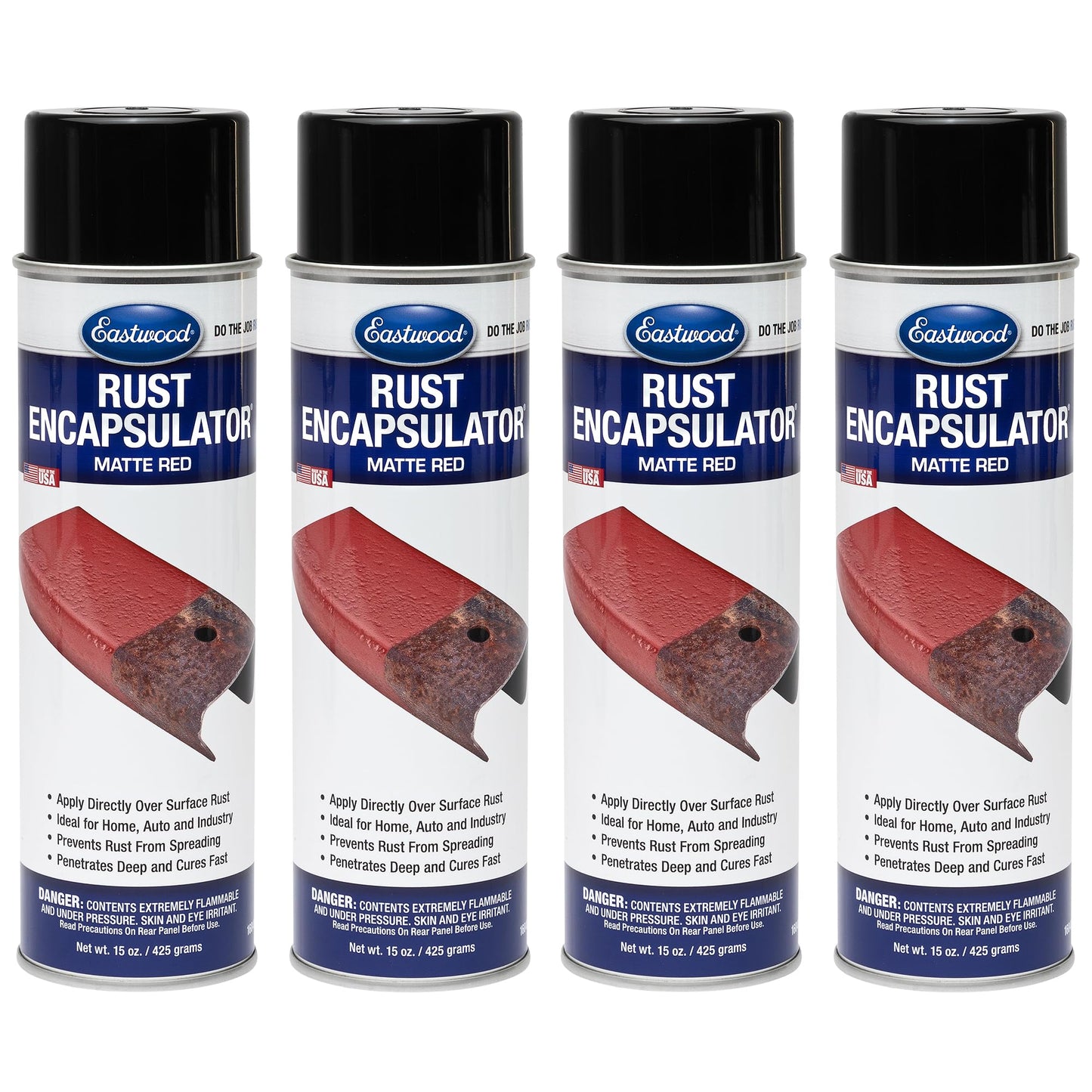 Eastwood Rust Encapsulator Aerosol | Quick Drying with UV Resistance and Heat Resistance up to 400 Degrees Fahrenheit | 15 Oz, Black | 2 Pack
