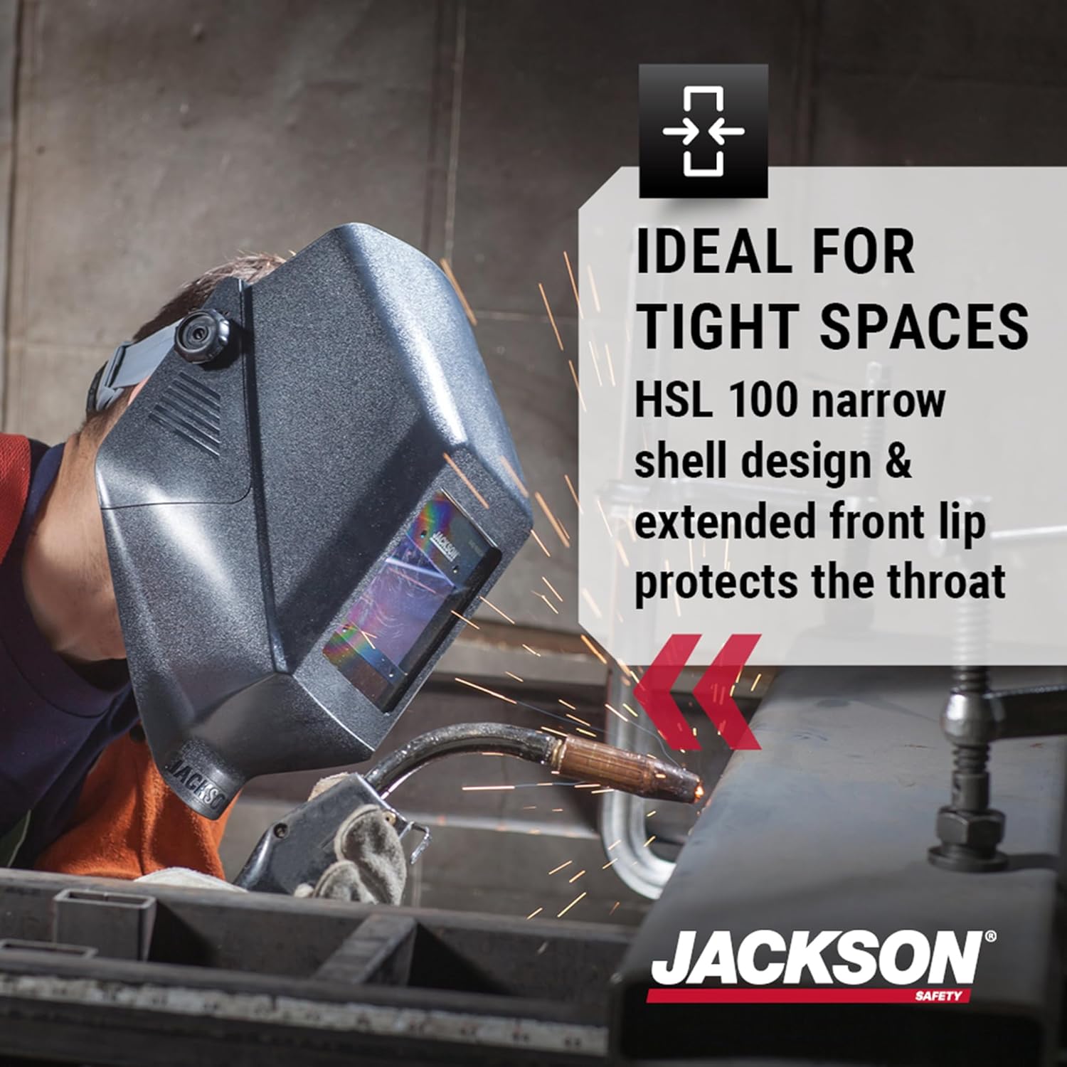 Jackson Safety Insight ADF Welding Helmet - Ultra Lightweight, Auto Darkening Welding Hood with HSL Narrow Shell Design for Confined Spaces - ANSI Z87.1 & CSA Z94.3