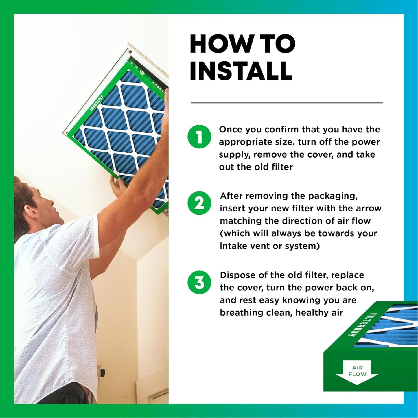 Filterbuy 24x24x4 Air Filter MERV 13 (MPR 1900) Health Defense Replacement (12-Pack), Electrostatic Pleated HVAC AC Furnace Filters, Made in USA (Actual Size: 23.38 x 23.38 x 3.63)