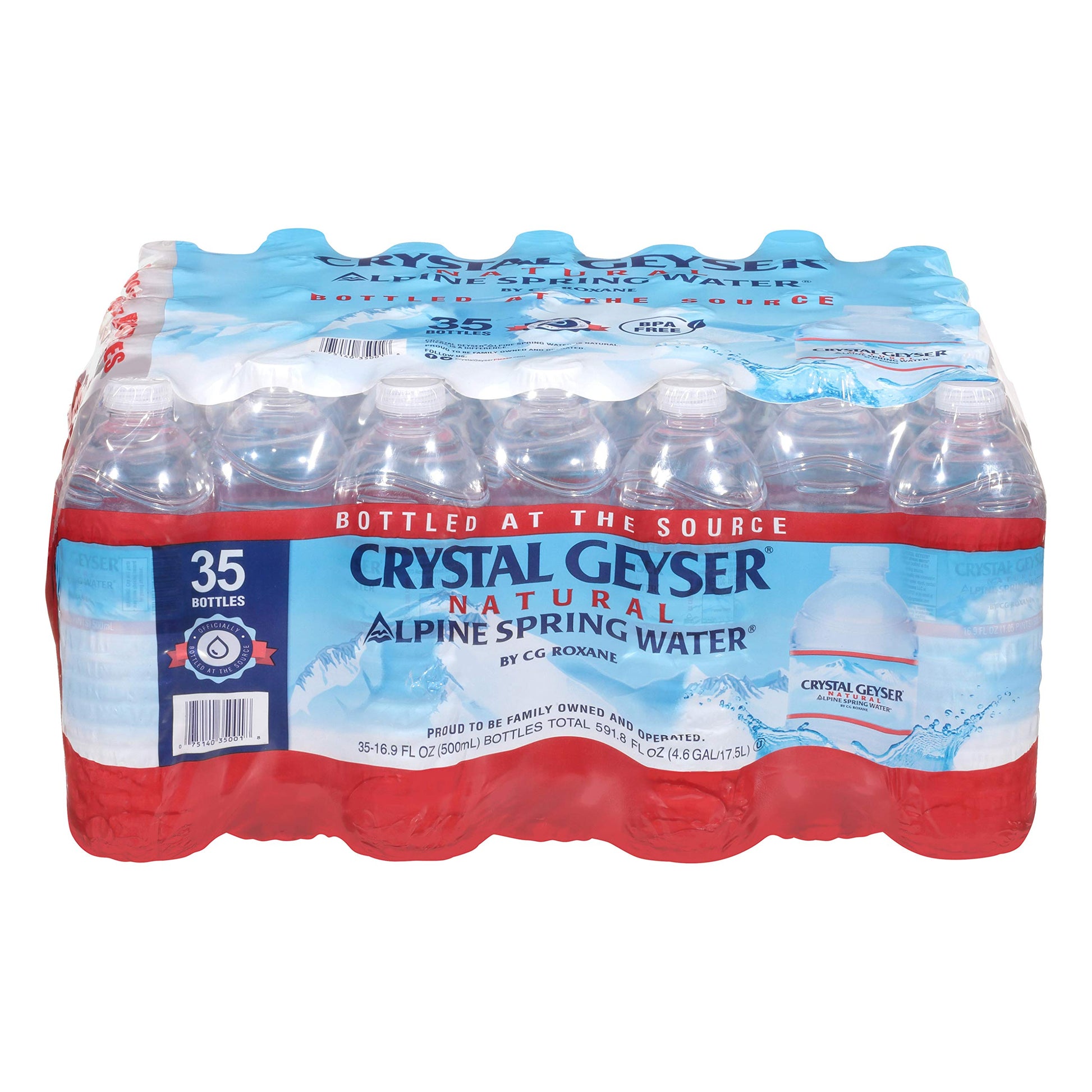 Crystal Geyser Pallet Of 84 Cases, Of Alpine 100% Natural Spring Water, 24 16.9oz bottles per Case, Bottled at The Source