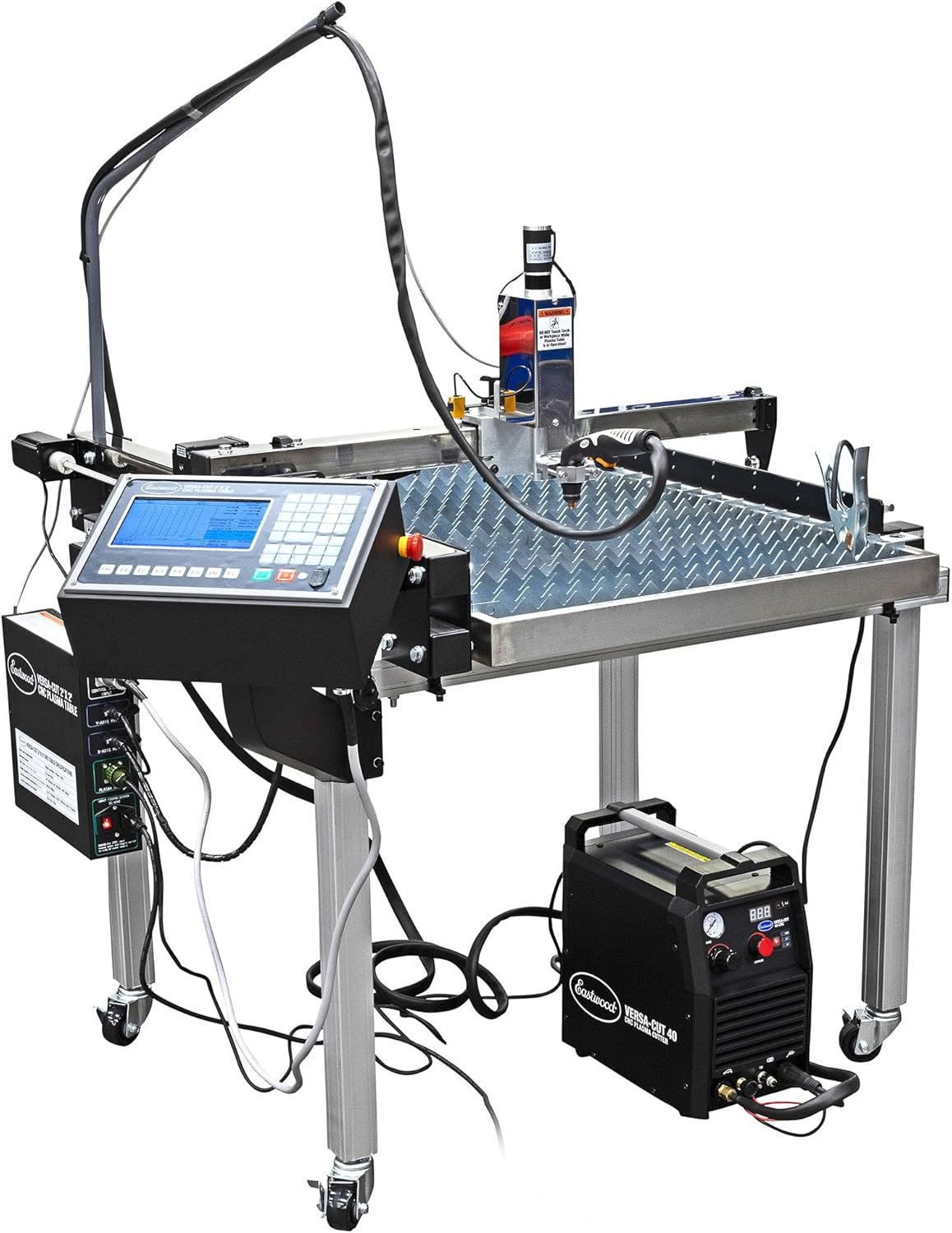 Eastwood Versa-Cut 2'X2' CNC Plasma Table With CNC Cut 40A Plasma Cutter Machine with Cutting Torch | All-in-One Professional Dual Voltage Metal Precision Cutting and Sheet Fabrication Equipment Set