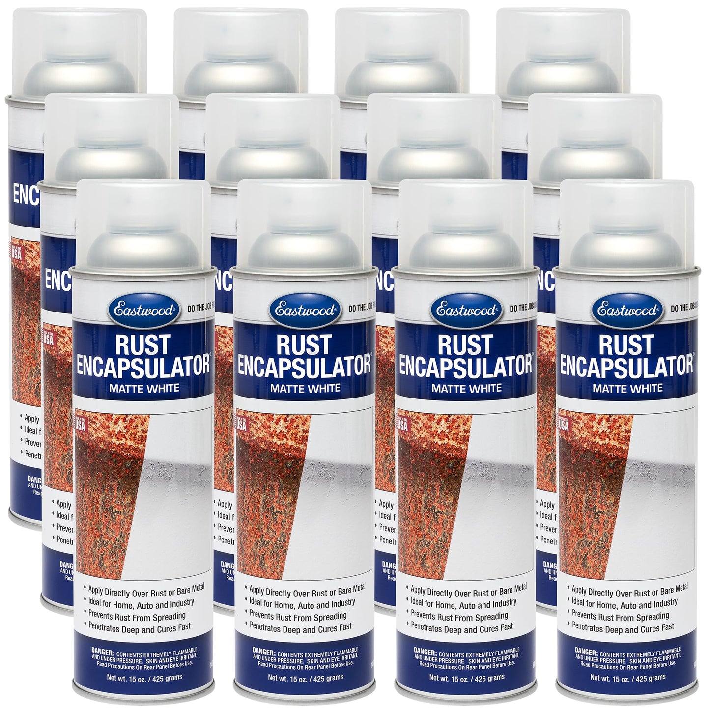 Eastwood Rust Encapsulator Aerosol | Quick Drying with UV Resistance and Heat Resistance up to 400 Degrees Fahrenheit | 15 Oz, Black | 2 Pack