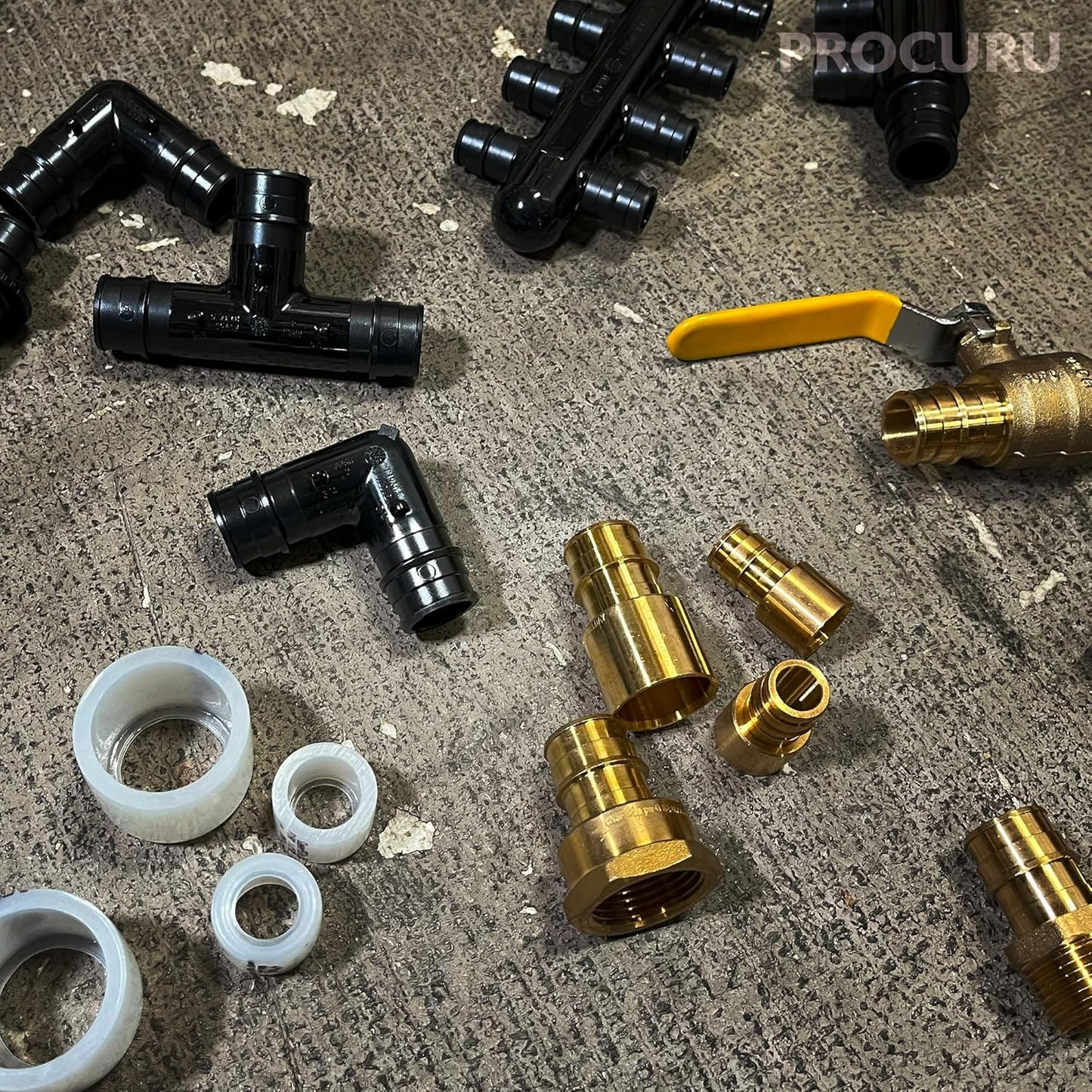 [100-Pack] PROCURU Wholesale 3/4-Inch Brass PEX-A Tee for F1960 Expansion PEX-A Pipe, Without Rings (8ABTE0034-100P)