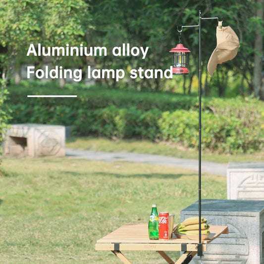Outdoor Lightweight Aluminum Alloy Portable Camping Lamp Holder Lantern Stand with Storage Bag