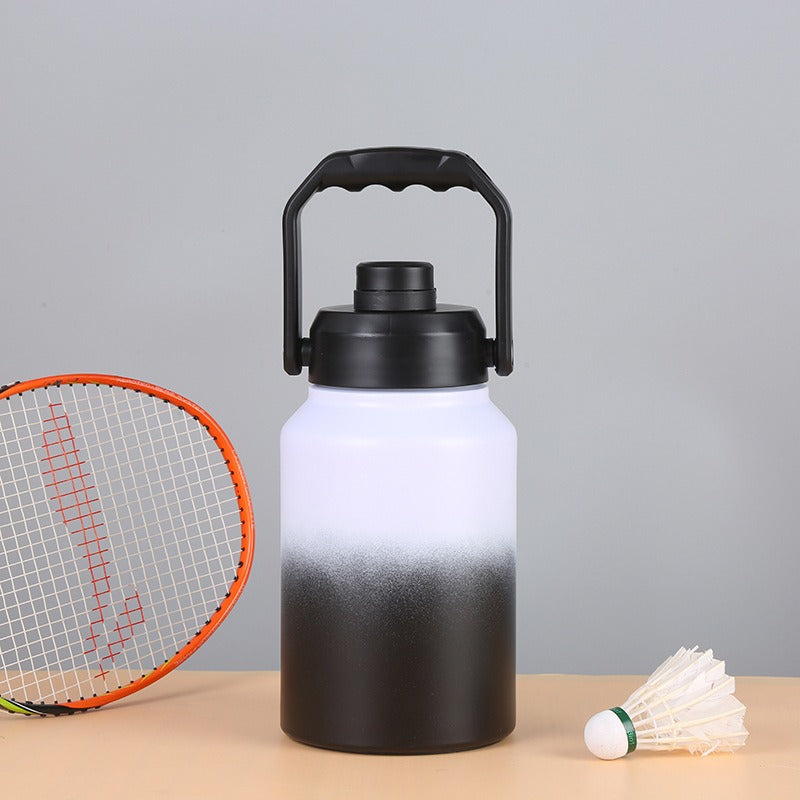 Double Wall Half Gallon Insulated Water Bottle Jug 64oz 128oz Stainless Steel Sports Water Flask with Handle Manu